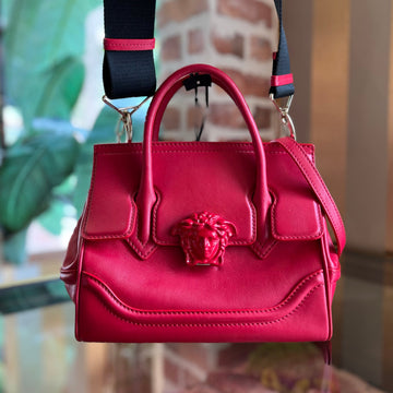 VERSACE Palazzo Empire Medium Red Top Handle Bag
