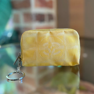 CHANEL Travel Line Yellow Nylon Key Pouch