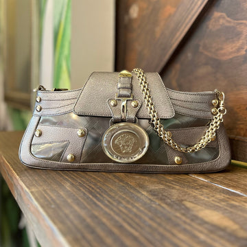 VERSACE Chain Bag Silver Medusa Head Shoulder Bag