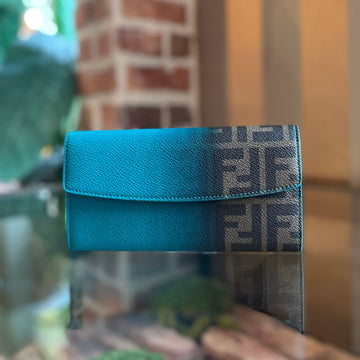 FENDI Continental Ombre Zucca Coated Canvas Wallet