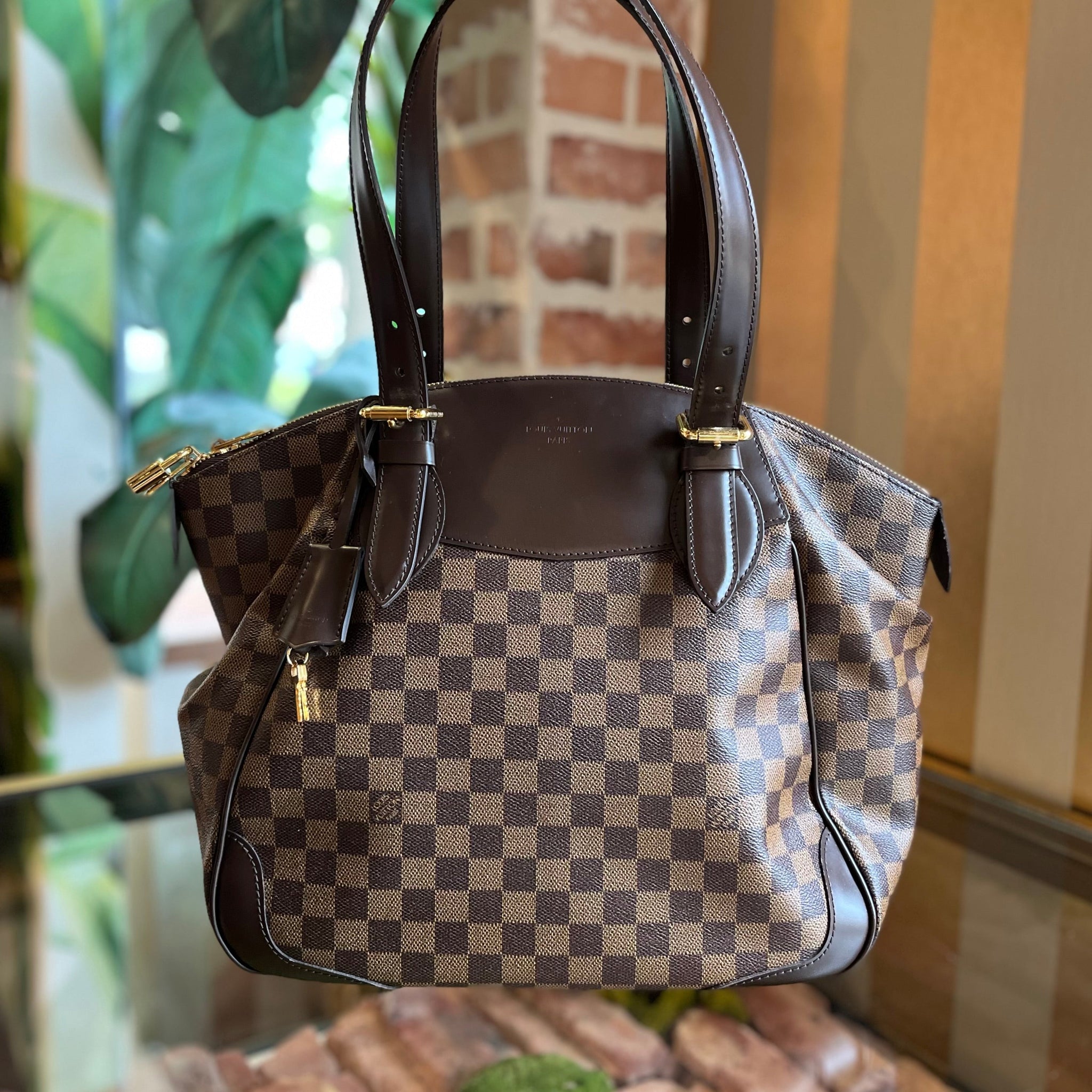 LOUIS VUITTON Verona GM Damier Ebene Canvas Shoulder Bag
