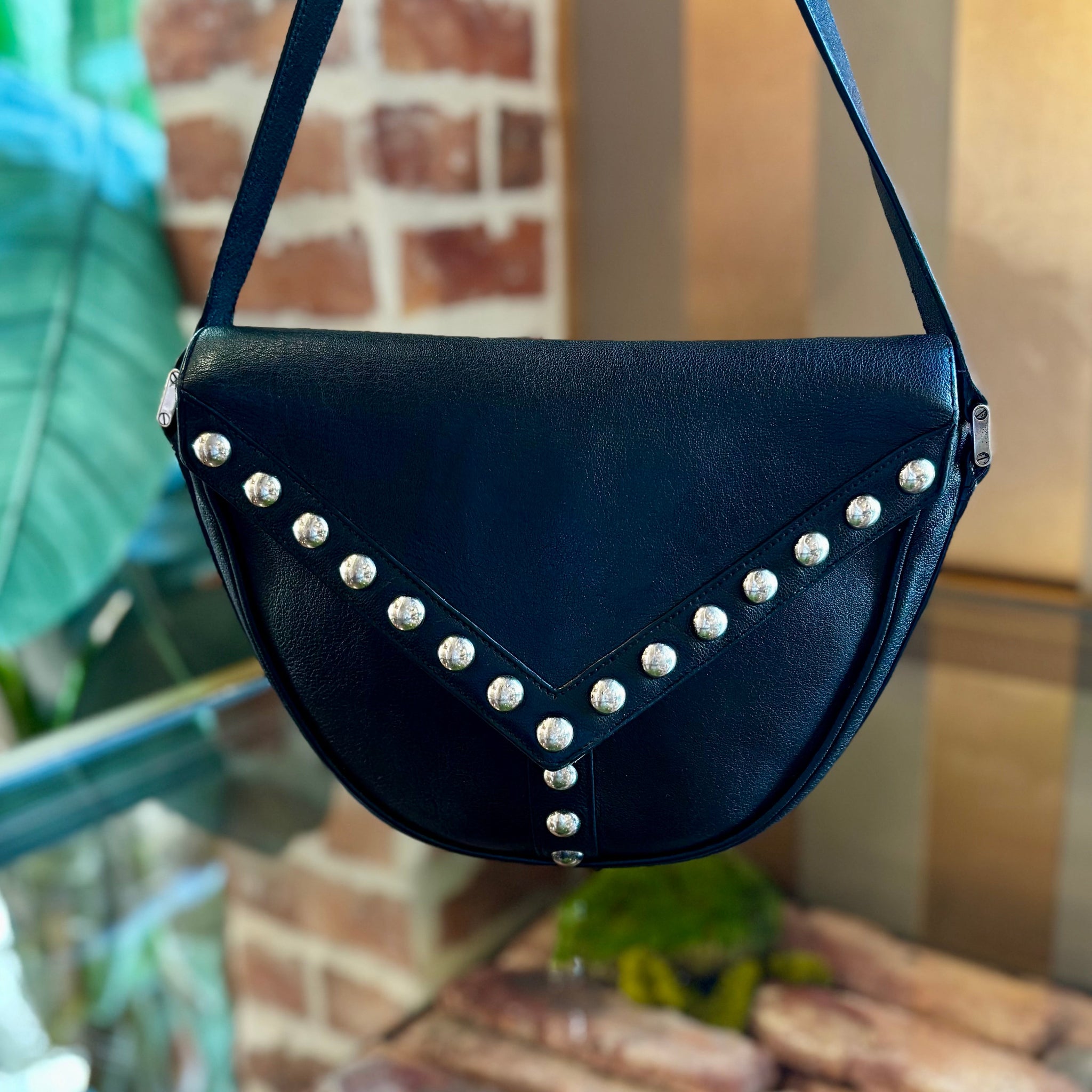 SAINT LAURENT Calfskin Y Studs Crossbody ADI11208