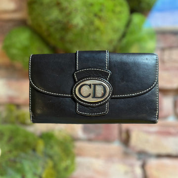 CHRISTIAN DIOR Brown Leather Vintage Wallet