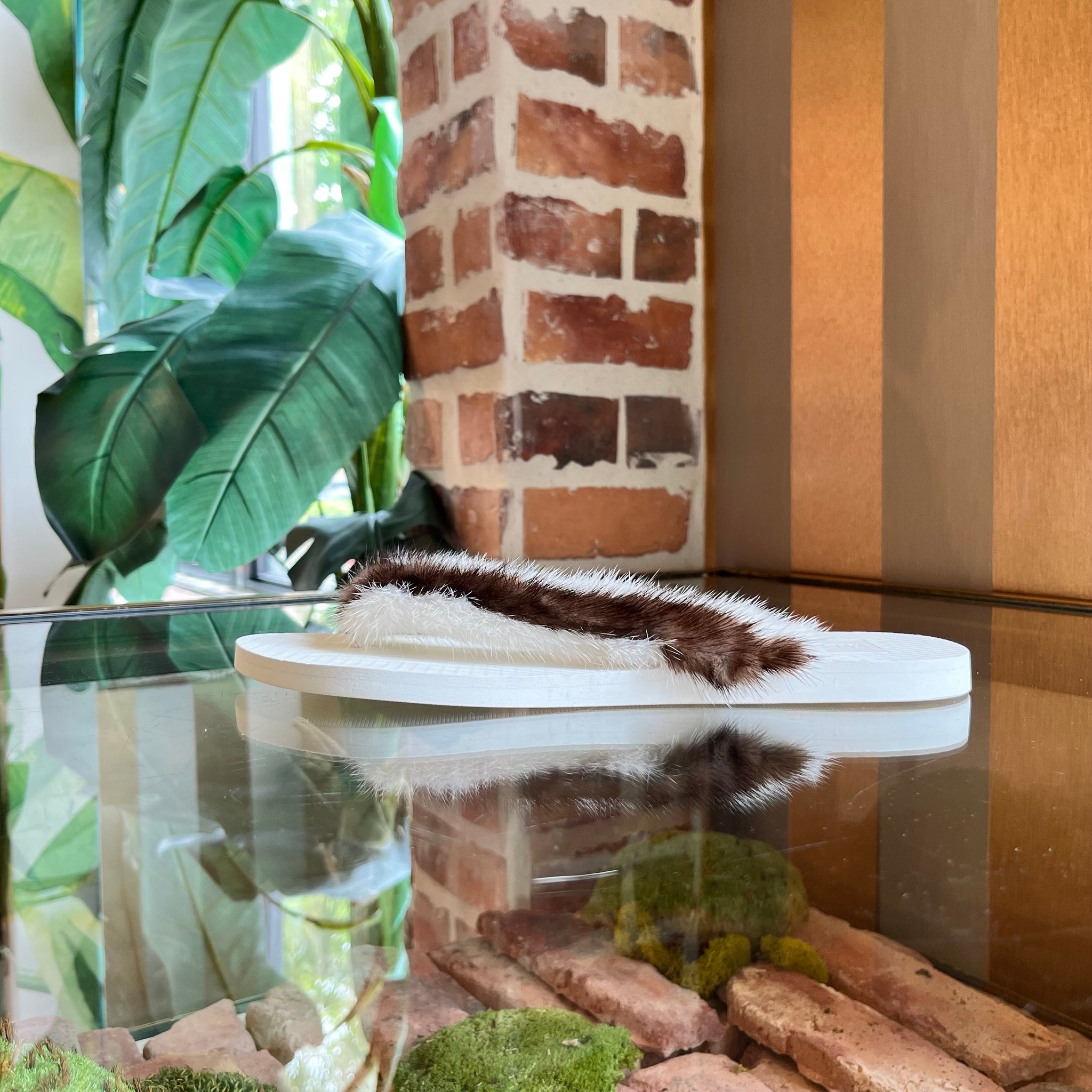 VALENTINO Mink Fur Thong Sandals SZ40(10US)