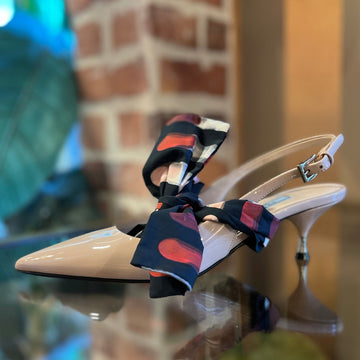 PRADA Nude Patent Pointed Sling Back Pumps SZ 36.5 (6.5 US)