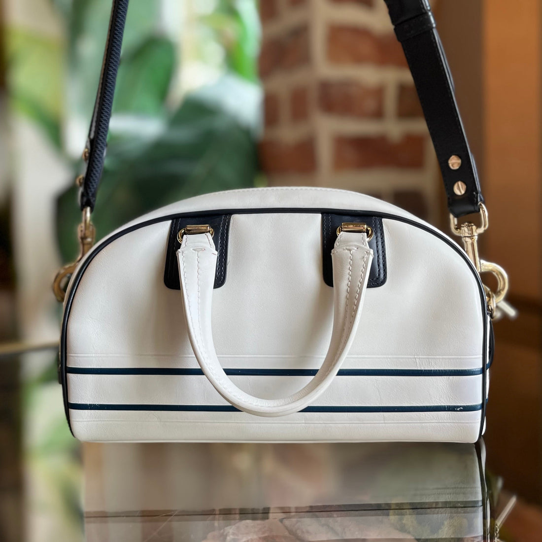 CHRISTIAN DIOR Dior Vibe Small White Calfskin Zip Satchel