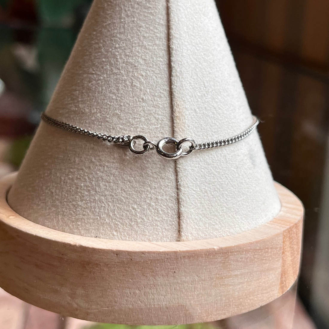 CHANEL CC Clover Heart Silver Enamel Bracelet