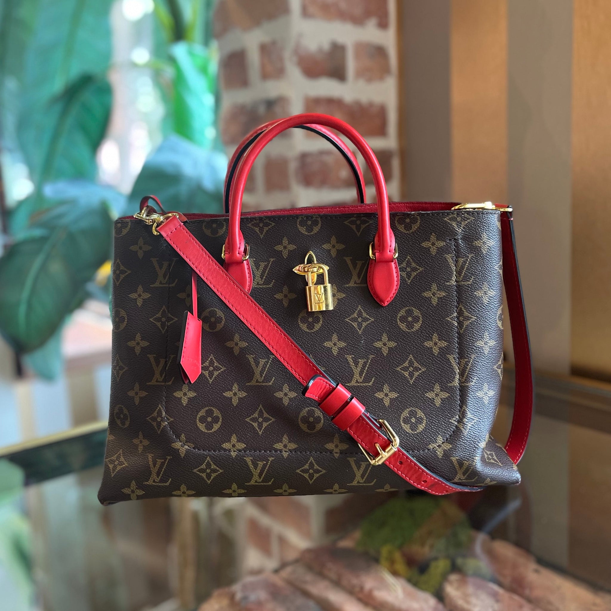 LOUIS VUITTON Flower Monogram Canvas Tote Bag