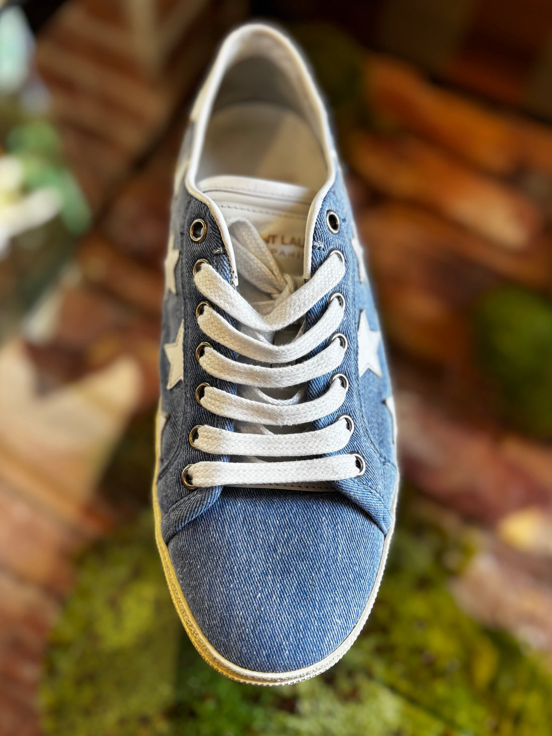 SAINT LAURENT Denim Star Court Sneakers
