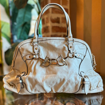 GUCCI Ivory Horsebit Nail Shoulder Bag
