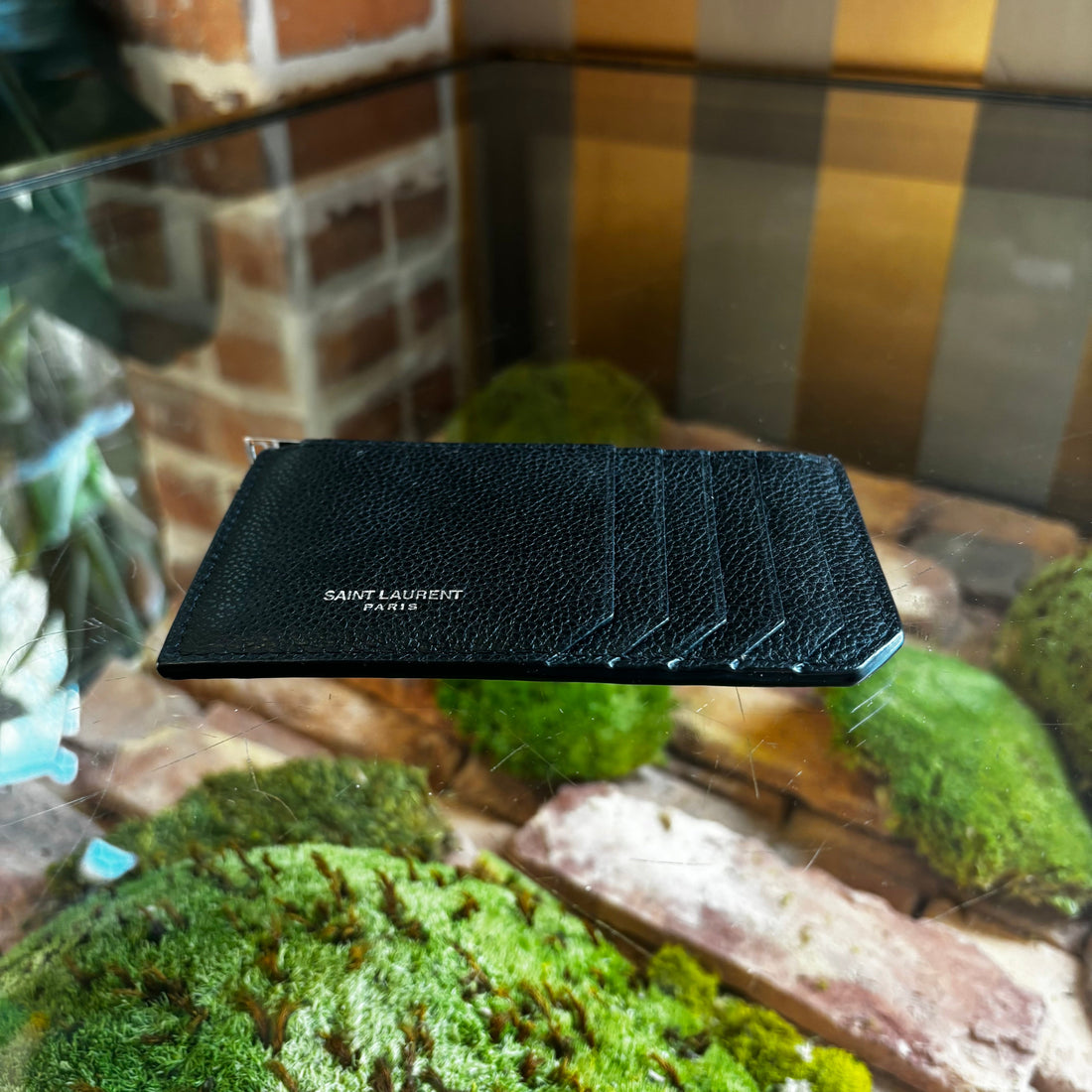 SAINT LAURENT Fragments Zipped Black Card Case