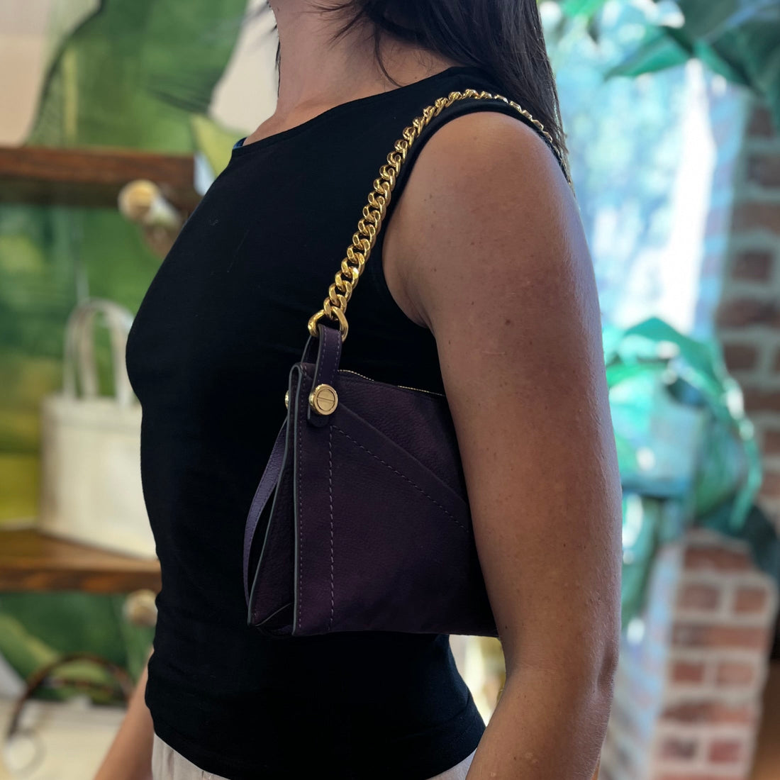 MULBERRY M Zipped Purple Suede Pouch