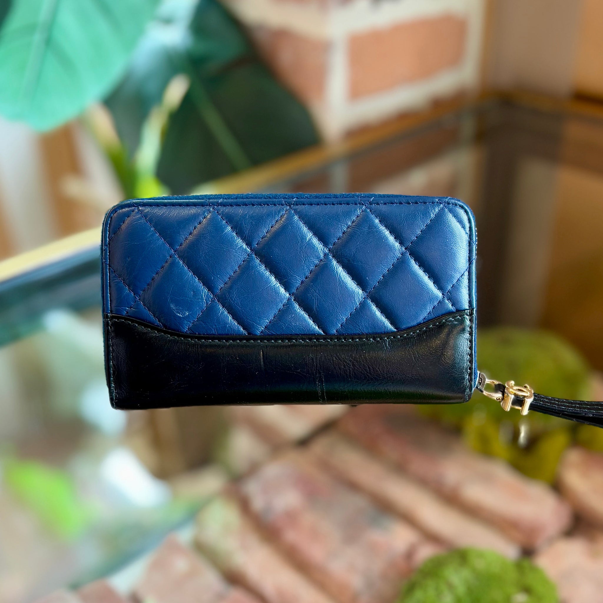 CHANEL Aged Calfskin Quilted Small Gabrielle Zip Around Wallet