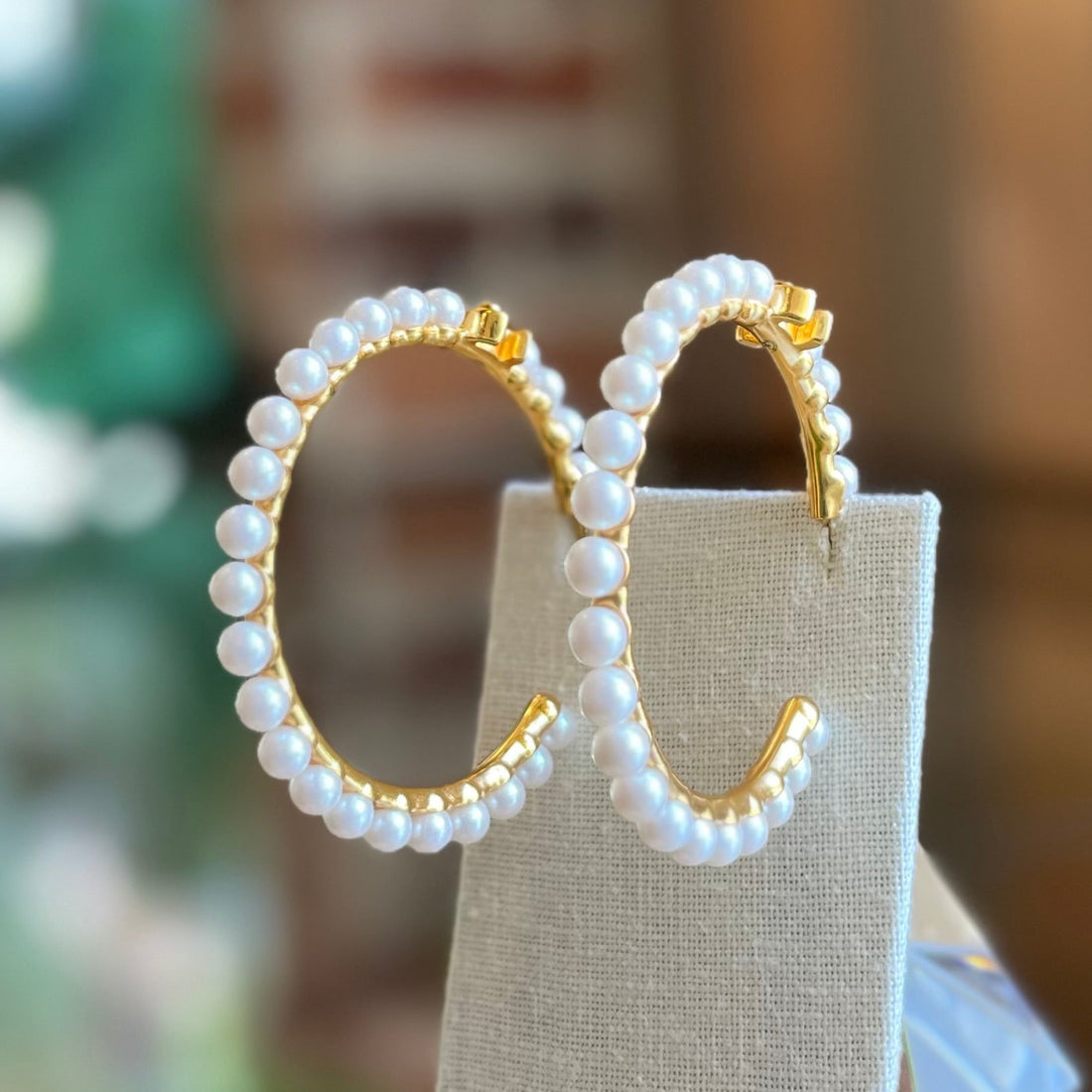 CHANEL Pearl CC More is More Small Hoop Earrings