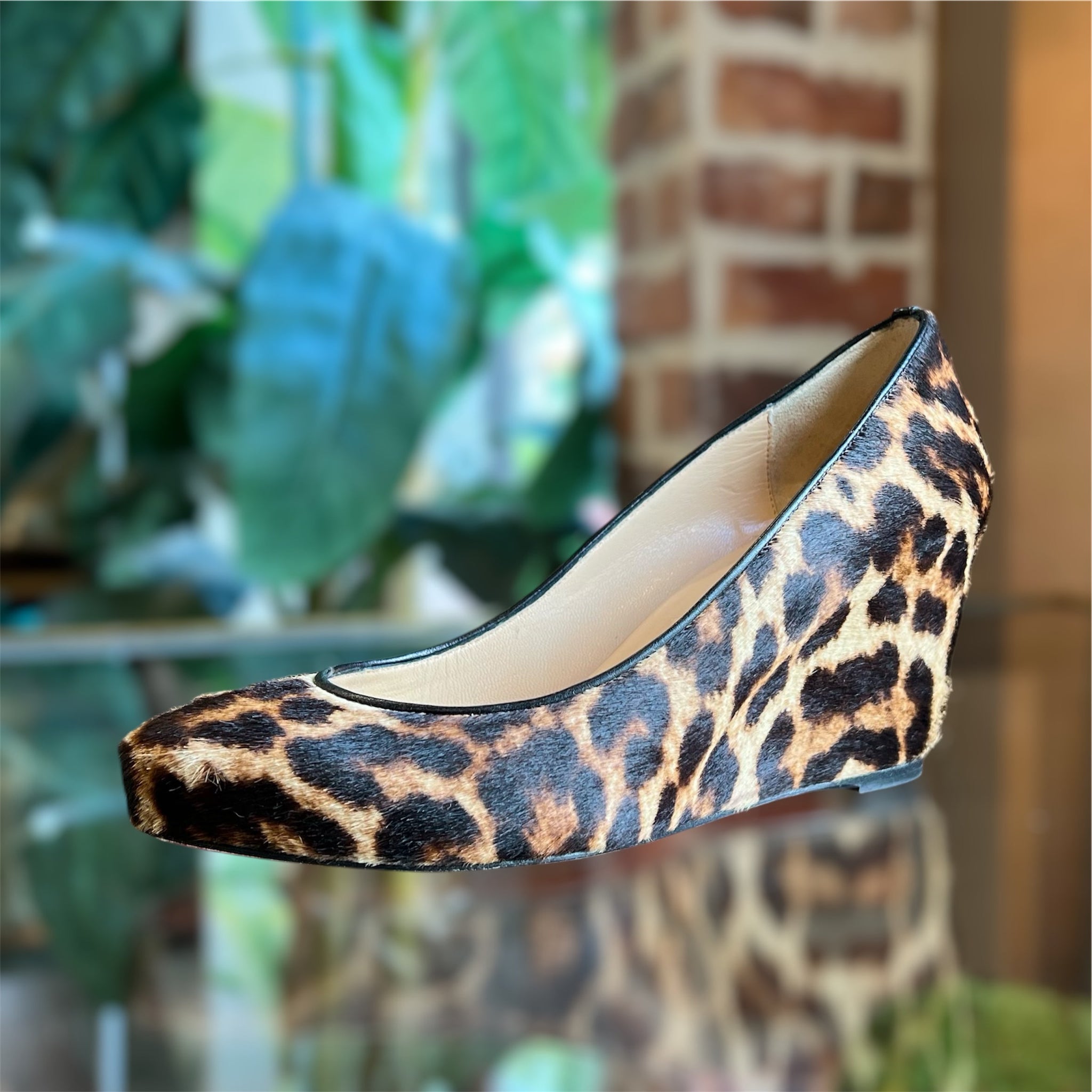 CHRISTIAN LOUBOUTIN Melissa Pony Hair Leopard Print Wedges SZ36.5(6.5US)