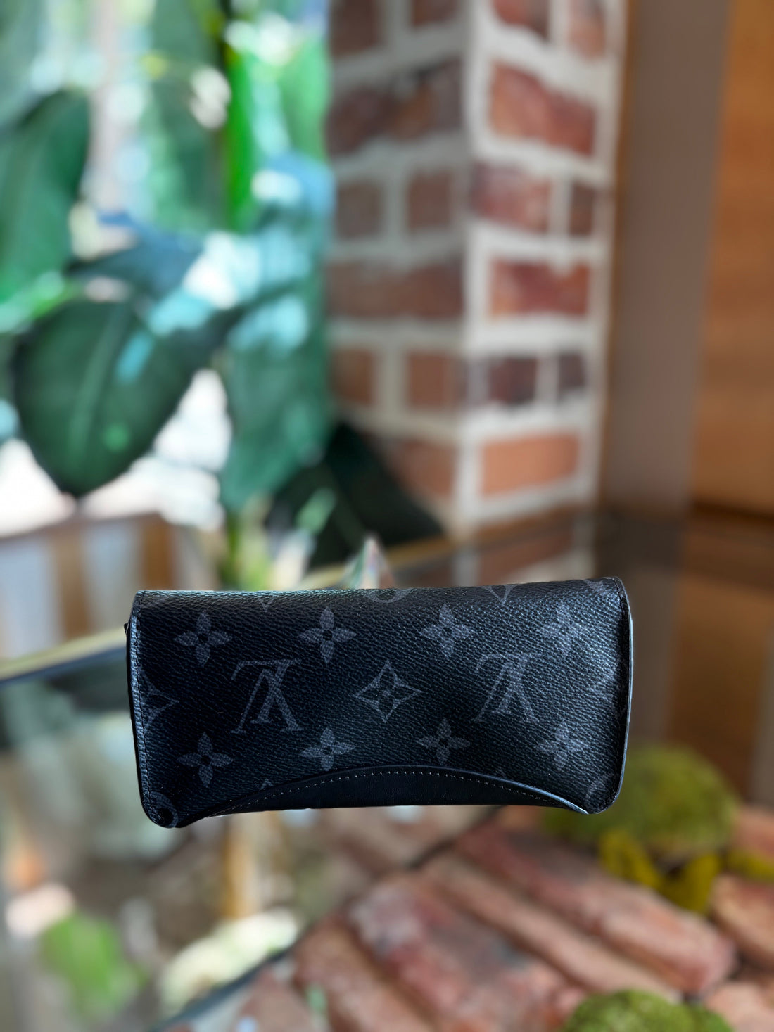 LOUIS VUITTON Monogram Eclipse Woody Glasses Case