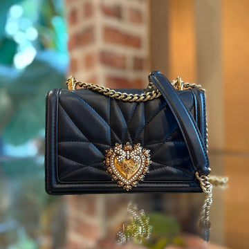 DOLCE & GABBANA Devotion Small Calfskin Crossbody Bag