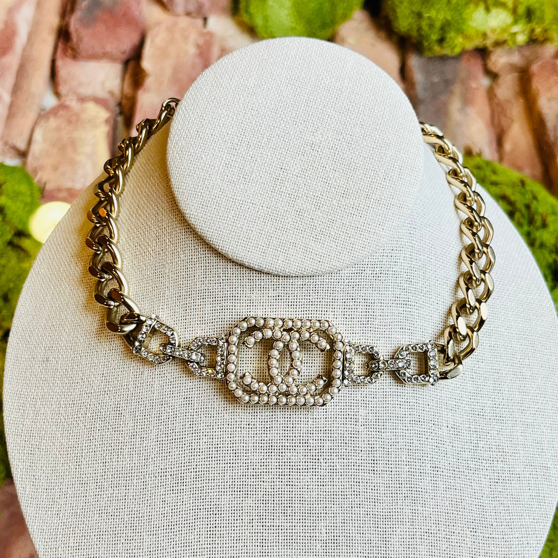 CHANEL Vendome CC Chain Choker Necklace
