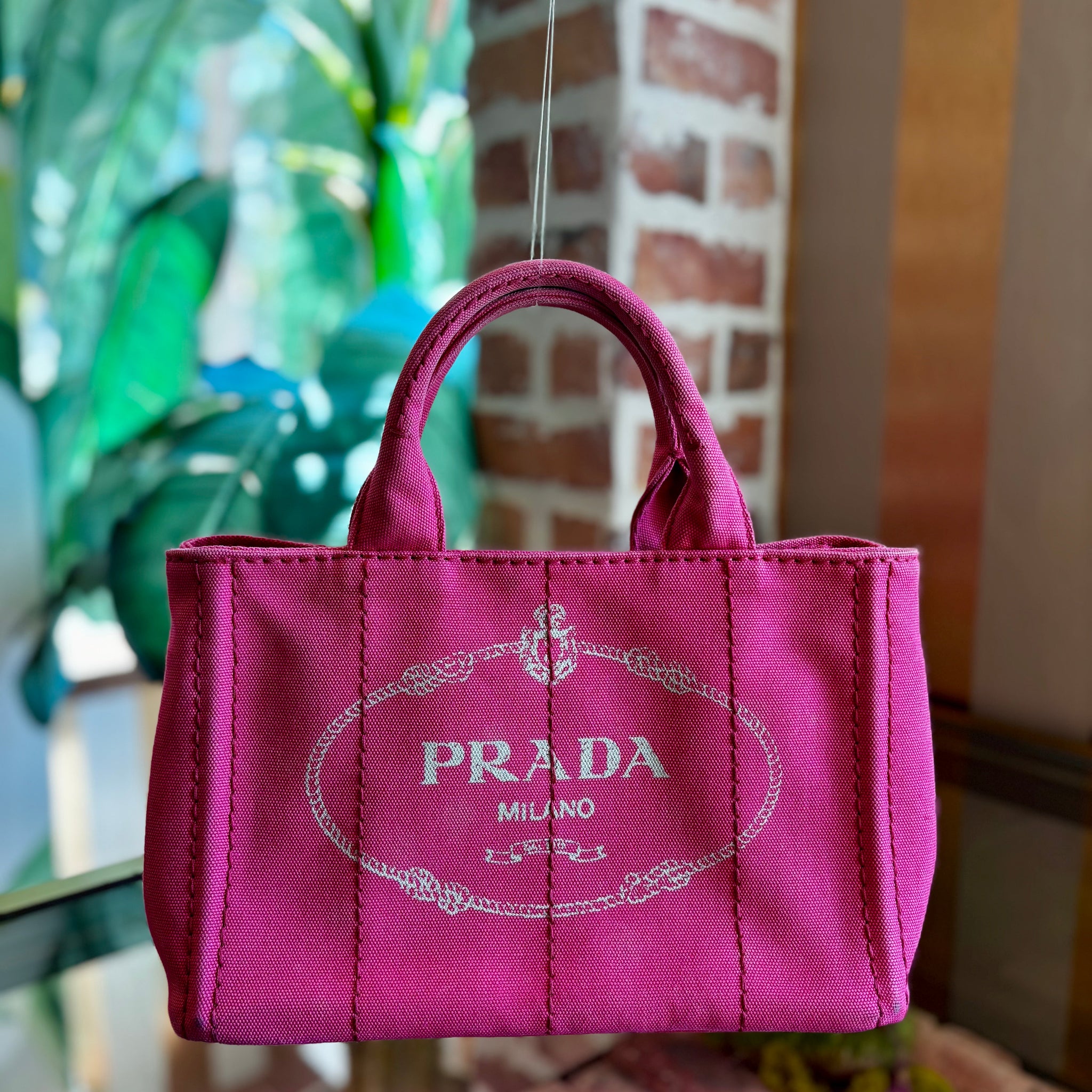 PRADA Pink Mini Canapa Tote