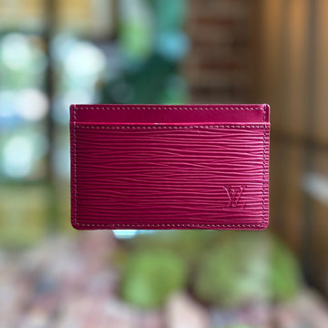 LOUIS VUITTON Burgundy Epi Card Case