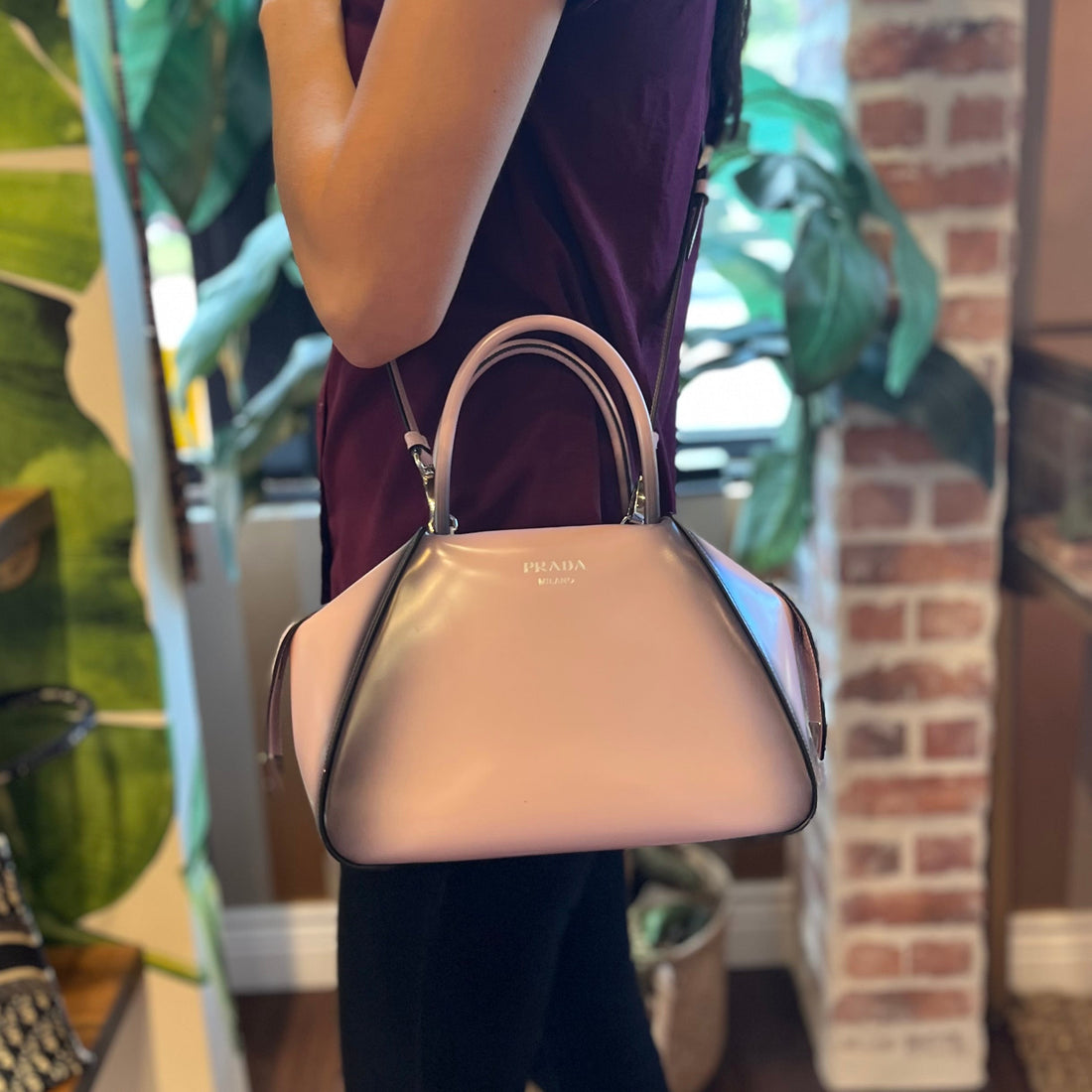 PRADA Supernova Small Brushed Leather Satchel