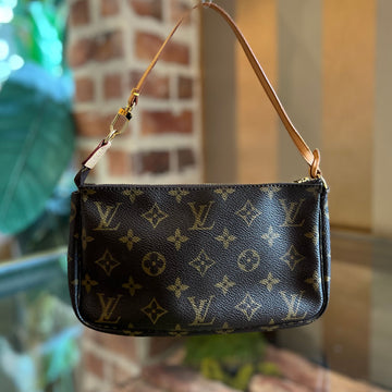 LOUIS VUITTON  Pochette Accessories Brown Monogram Canvas Shoulder Bag