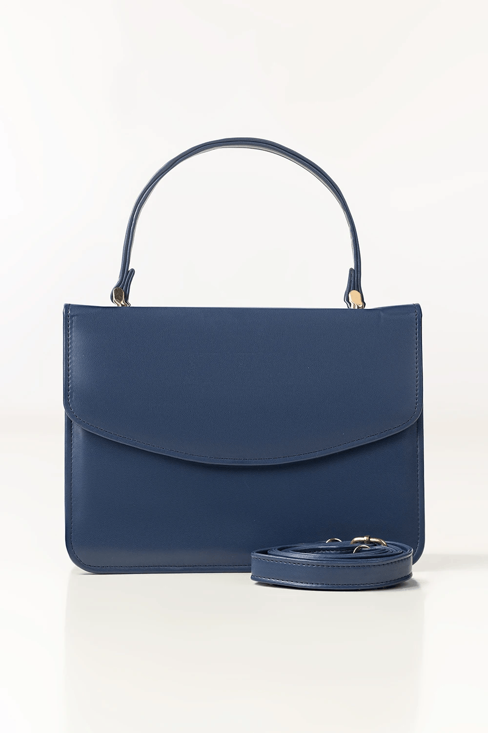 Elegant Two-Tone Structured Handbag