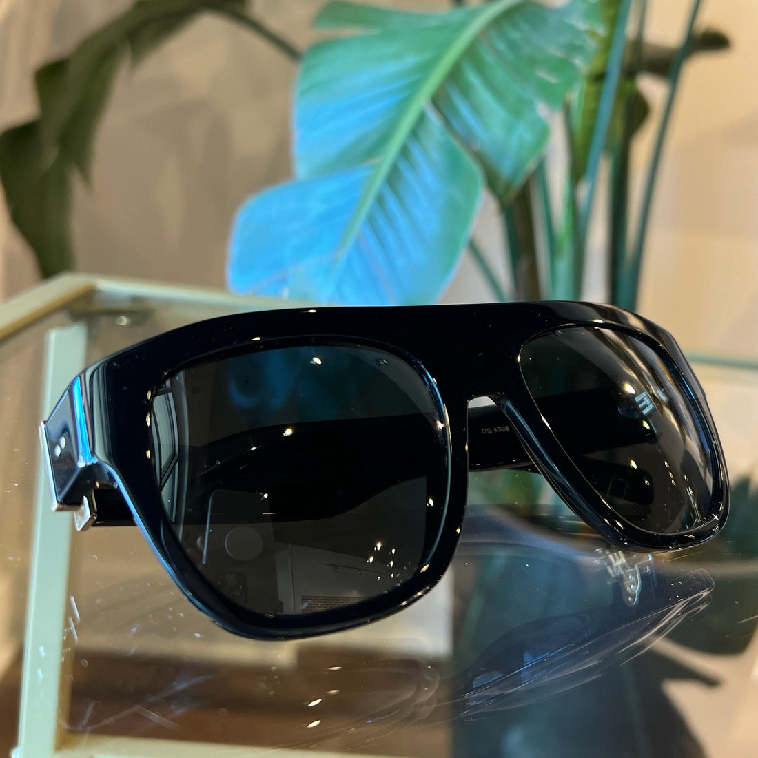 DOLCE&GABBANA DG4398 Black Acetate Oversized Sunglasses