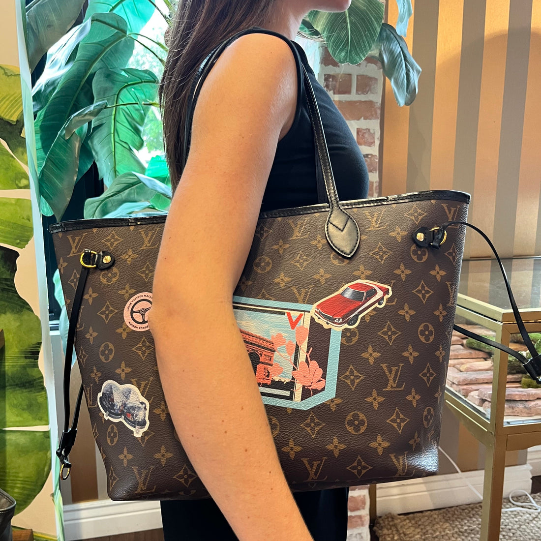 LOUIS VUITTON Neverfull MM Monogram Canvas World Tour Tote ADI11209