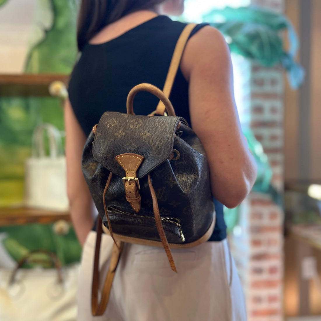 LOUIS VUITTON Montsouris Mini Monogram Canvas Vintage Backpack