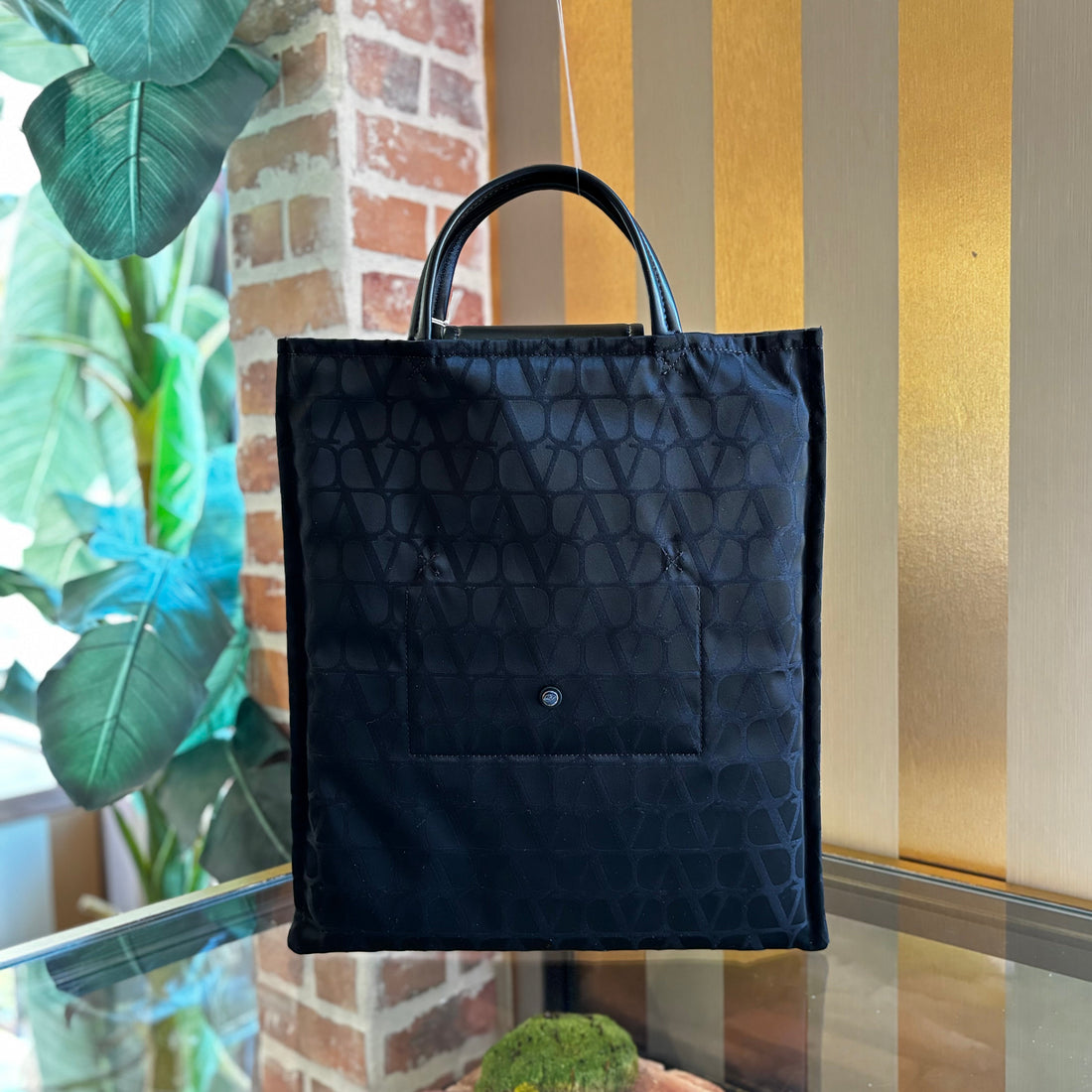 VALENTINO V Jacquard Foldable Tote Bag