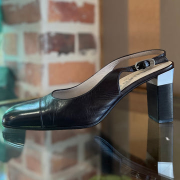 CHANEL Brown Slingback Pumps SZ 38.5 (8.5 US)
