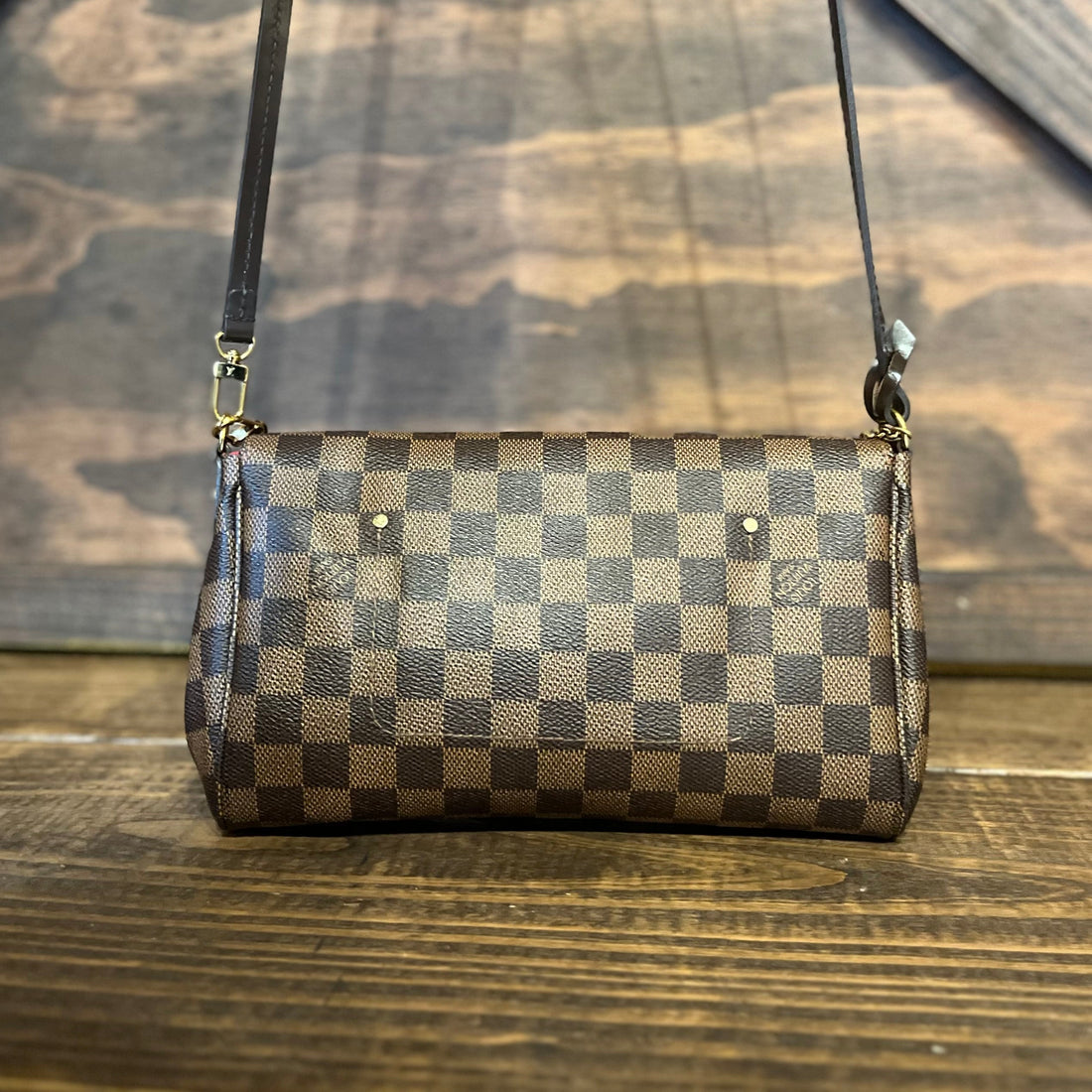 LOUIS VUITTON Favorite MM Damier Ebene Canvas Crossbody Bag