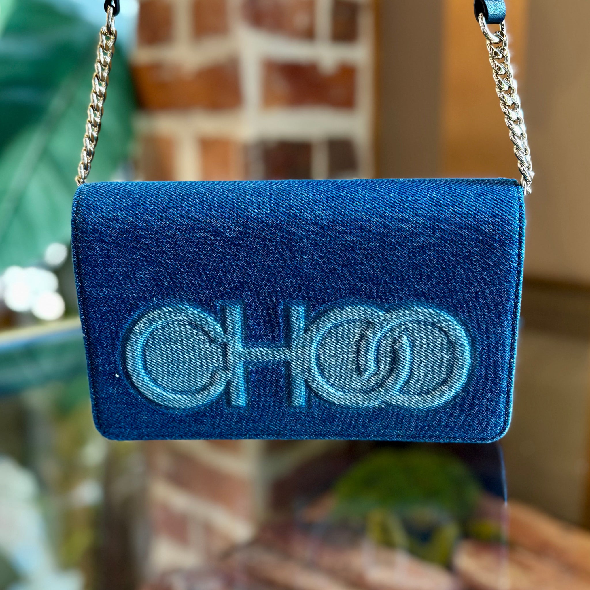 JIMMY CHOO Sonia Denim Crossbody