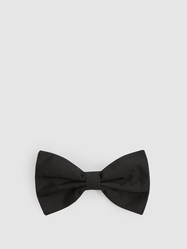 Boyle Grosgrain Silk Bow Tie in Black