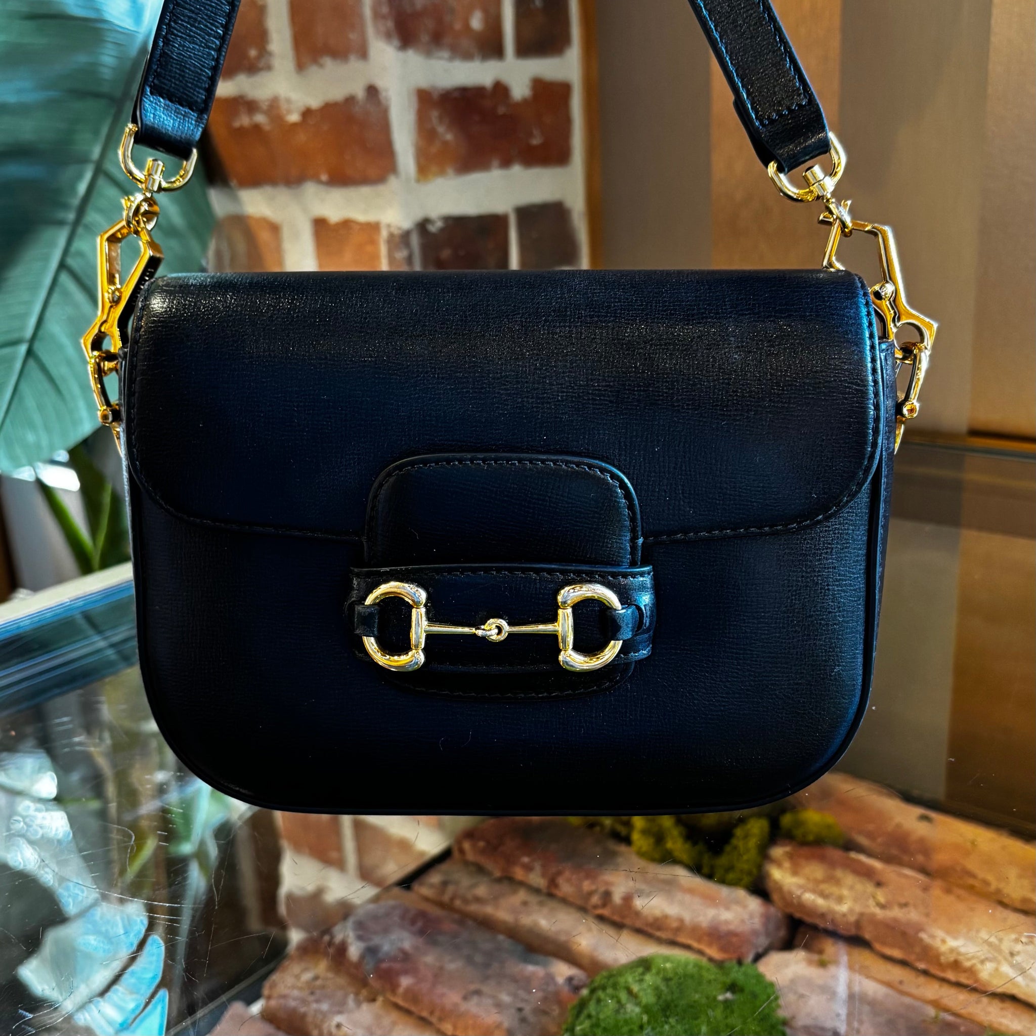 GUCCI 1955 Horsebit Mini Black Shoulder Bag