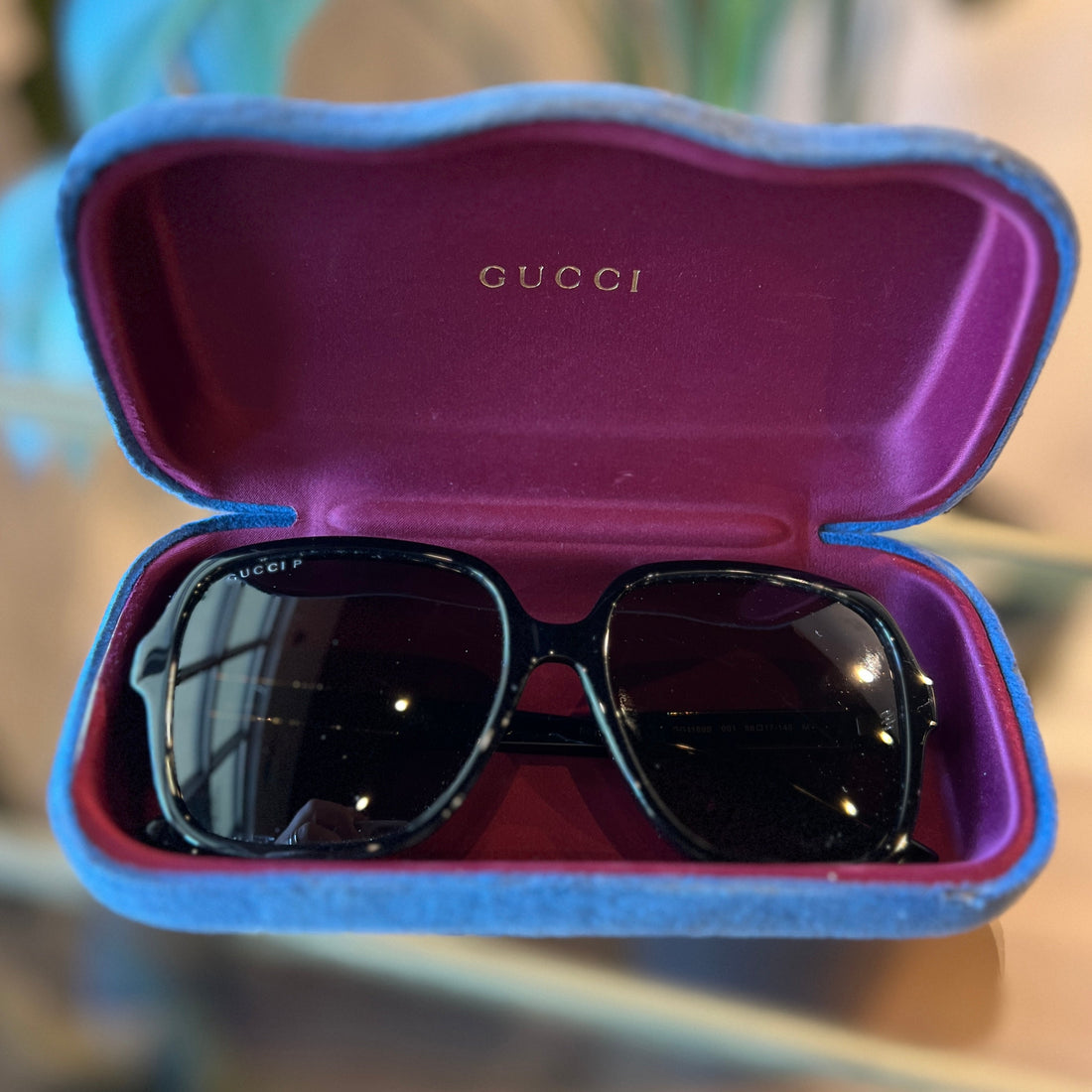 GUCCI GG1189S 001 Black Acetate Polarized Square Sunglasses