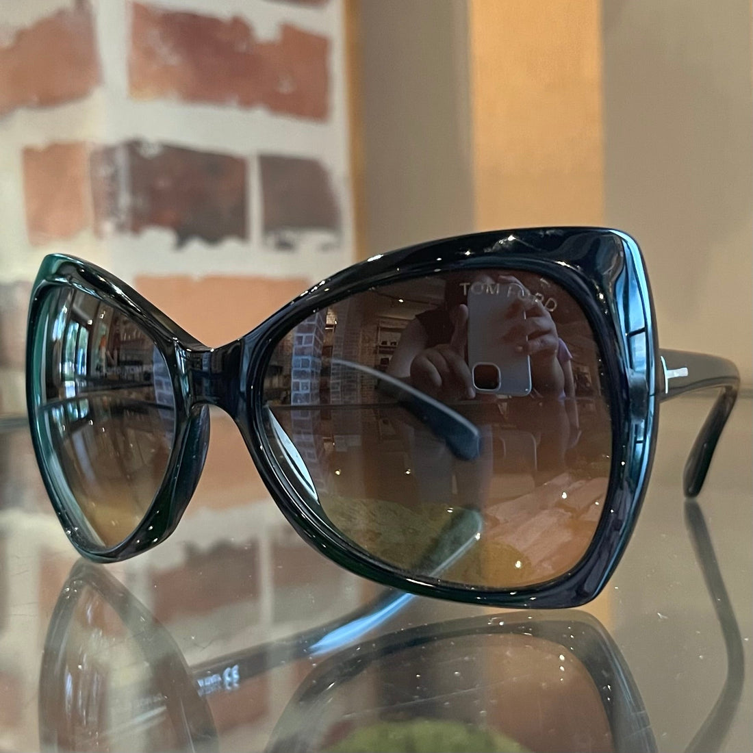 TOM FORD TF175 Black Acetate Oversized Sunglasses