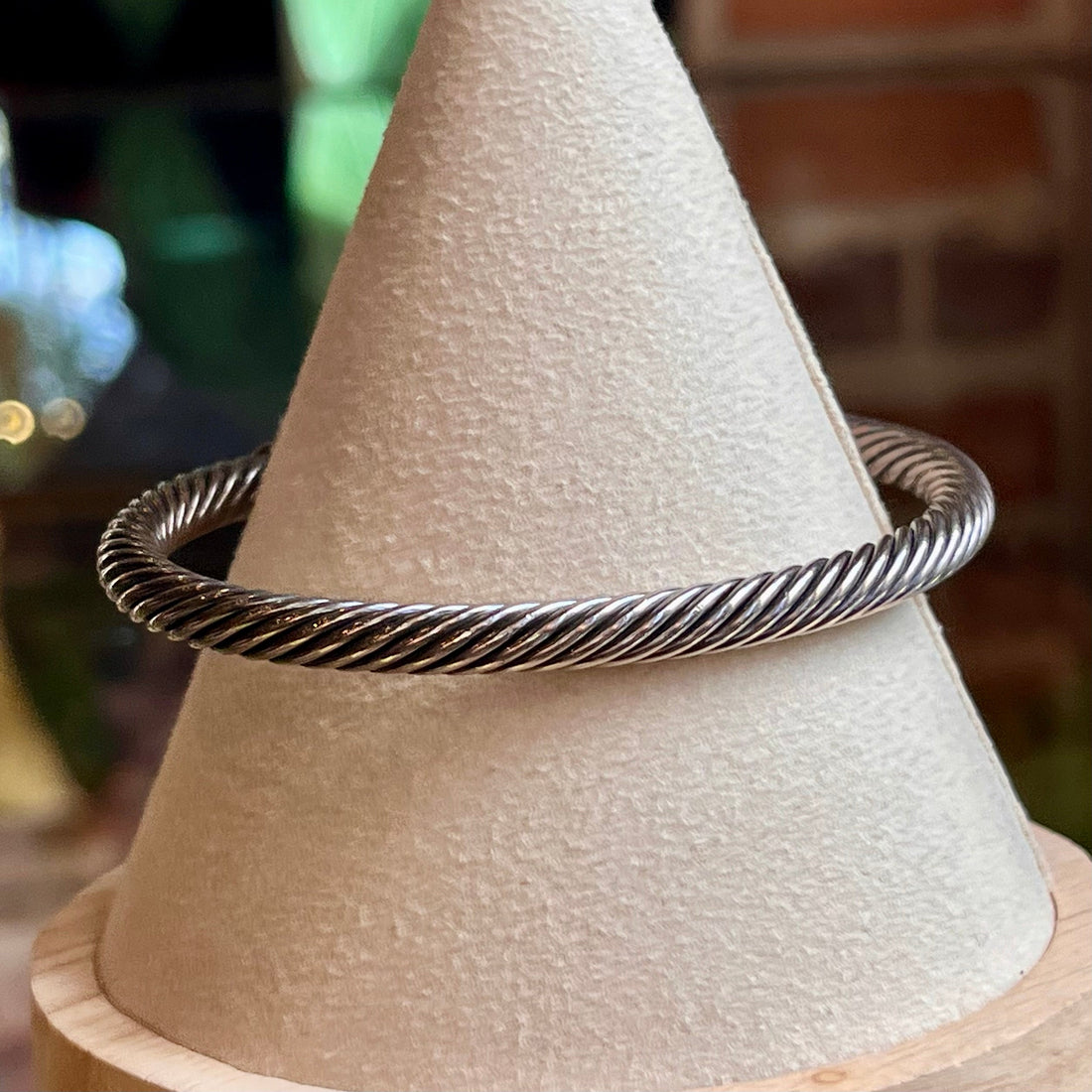 DAVID YURMAN Cable Green Peridot 925 Sterling Silver 14K Gold 5mm Bracelet