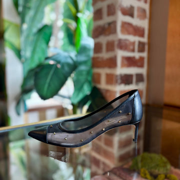 VALENTINO Mesh Embellished Shining Low Pumps