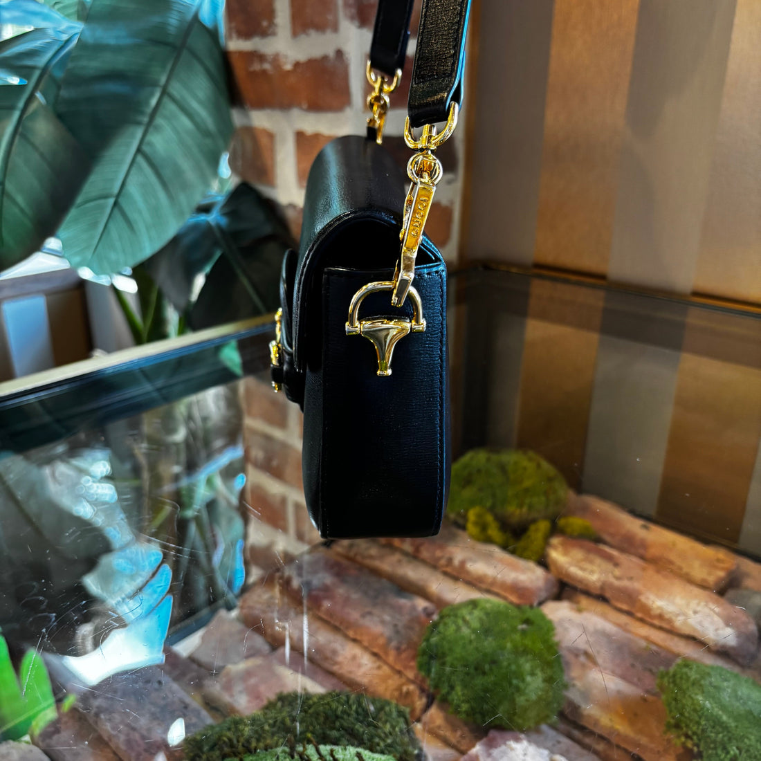 GUCCI 1955 Horsebit Mini Black Shoulder Bag