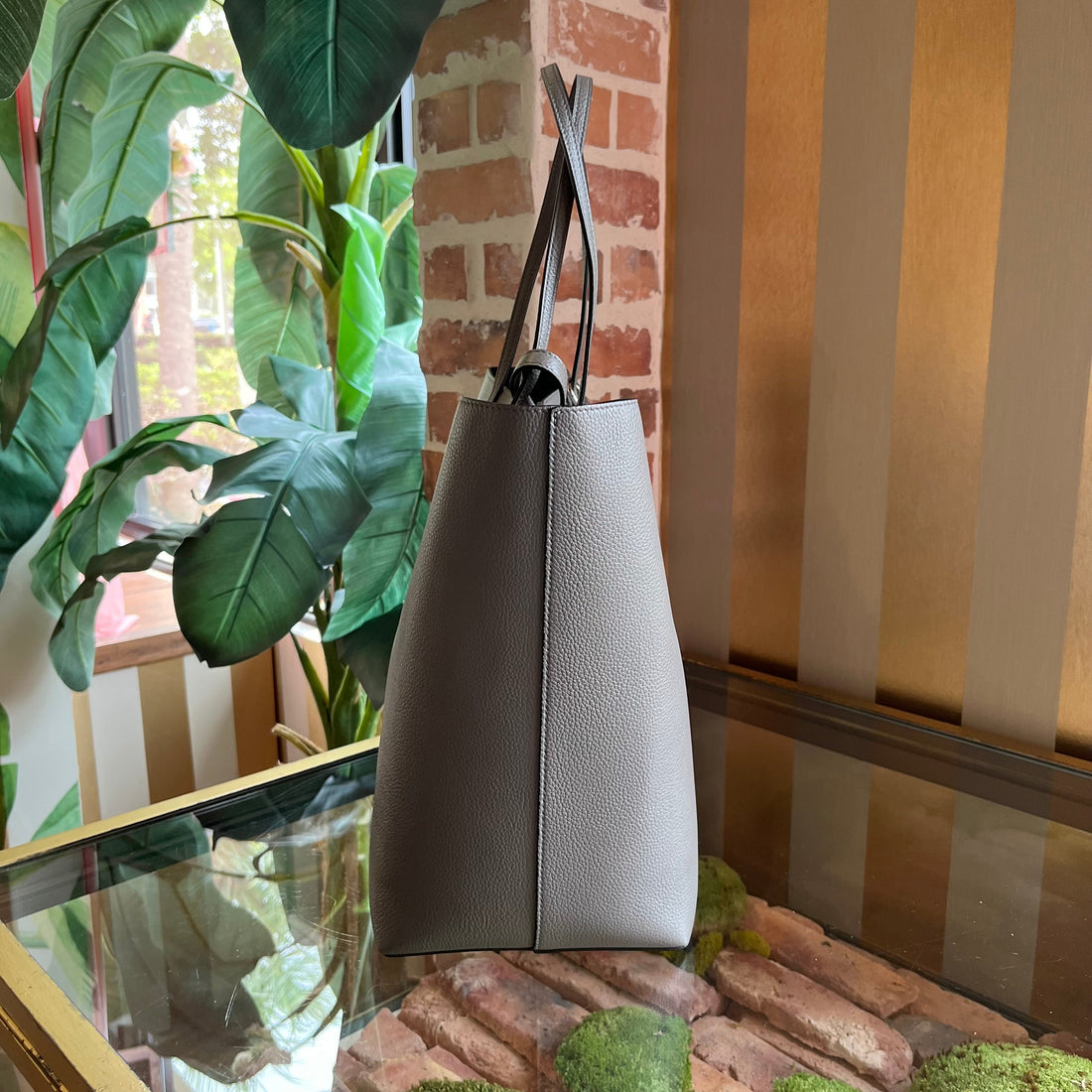ALEXANDER MCQUEEN Gray Leather Tote