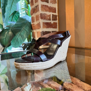 BURBERRY Leather Espadrille Sandals SZ39(9US)