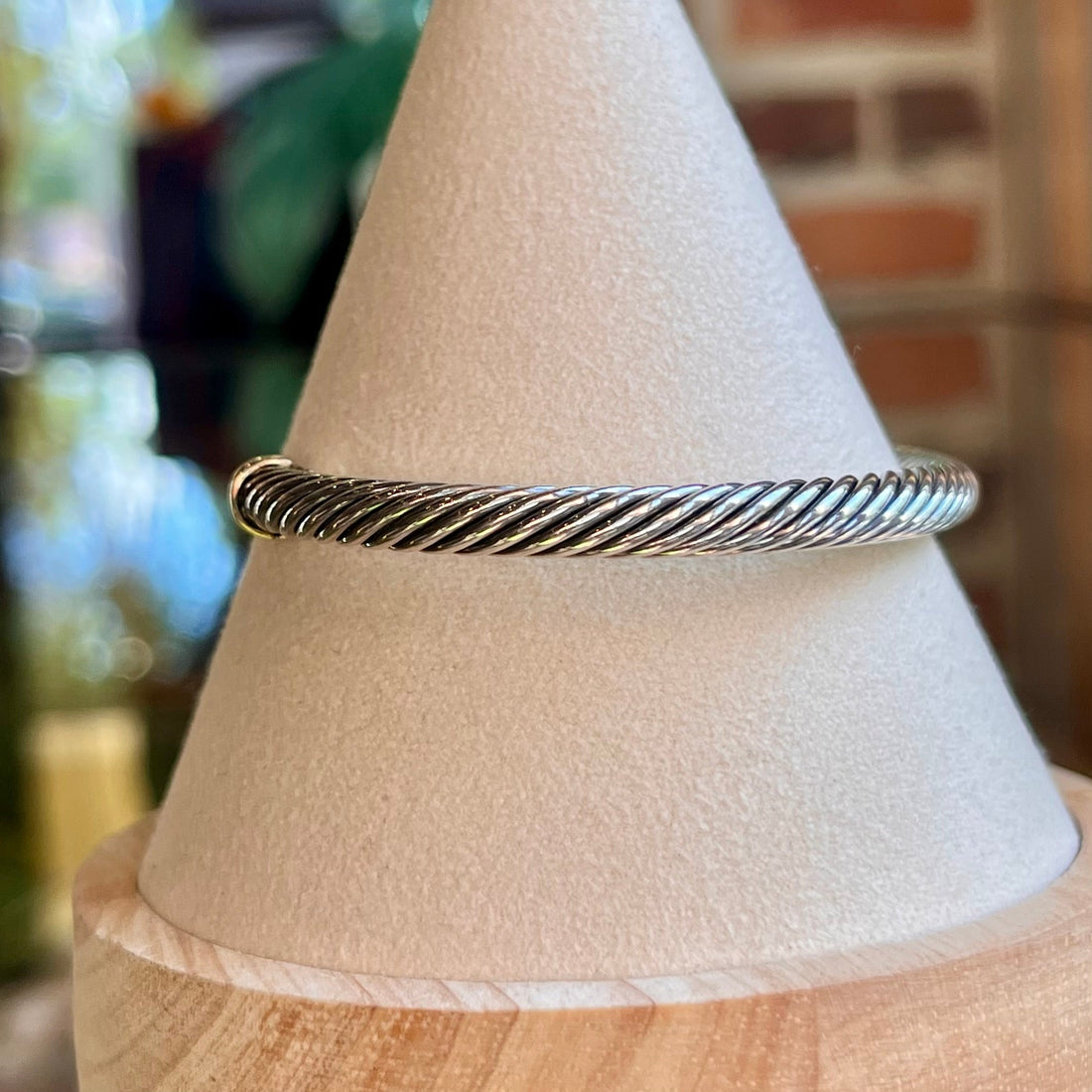 DAVID YURMAN Cable Citrine 925 Sterling Silver 14K Gold 5mm Bracelet