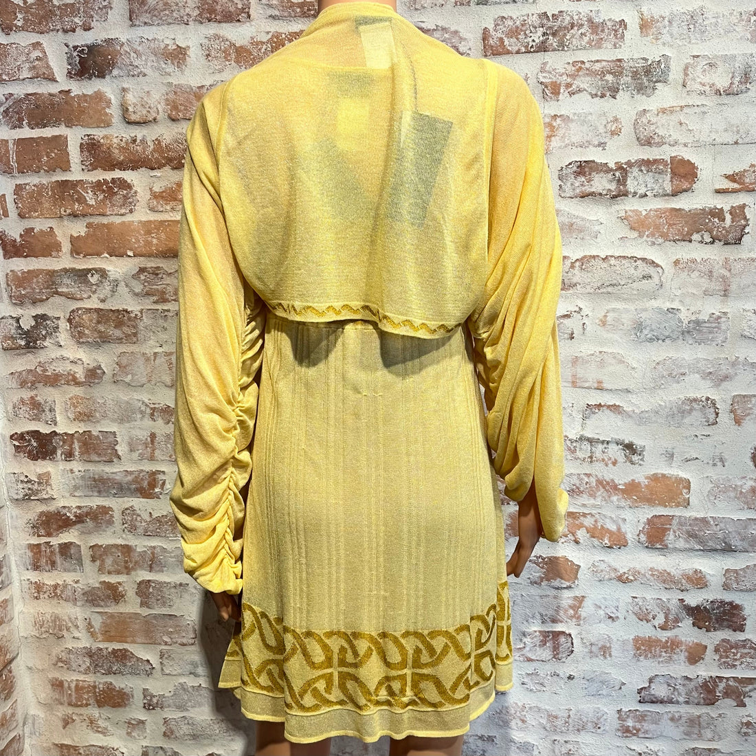 JUST CAVALLI Yellow Knitted Viscose Dress and Bolero Set SZ42(6US)