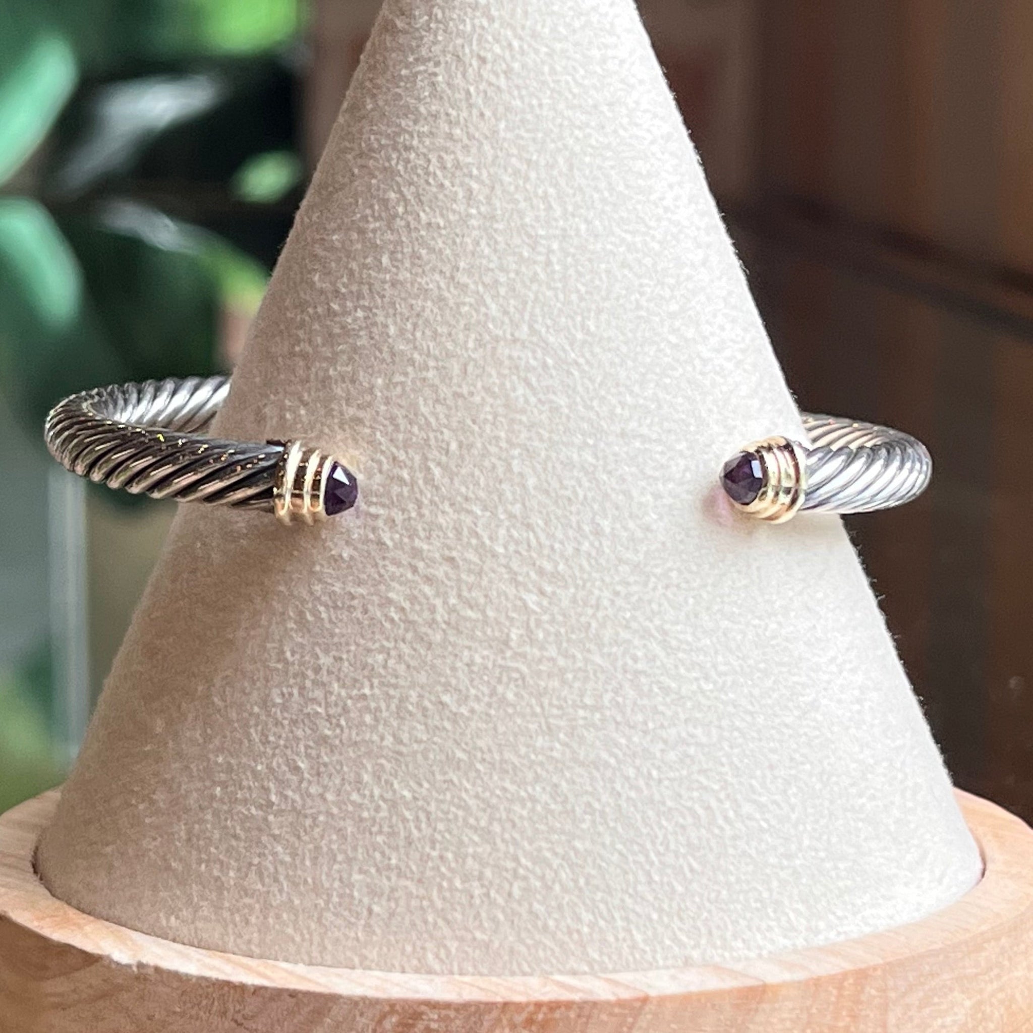 DAVID YURMAN Classic Cable Sterling Silver Amethyst Bracelet