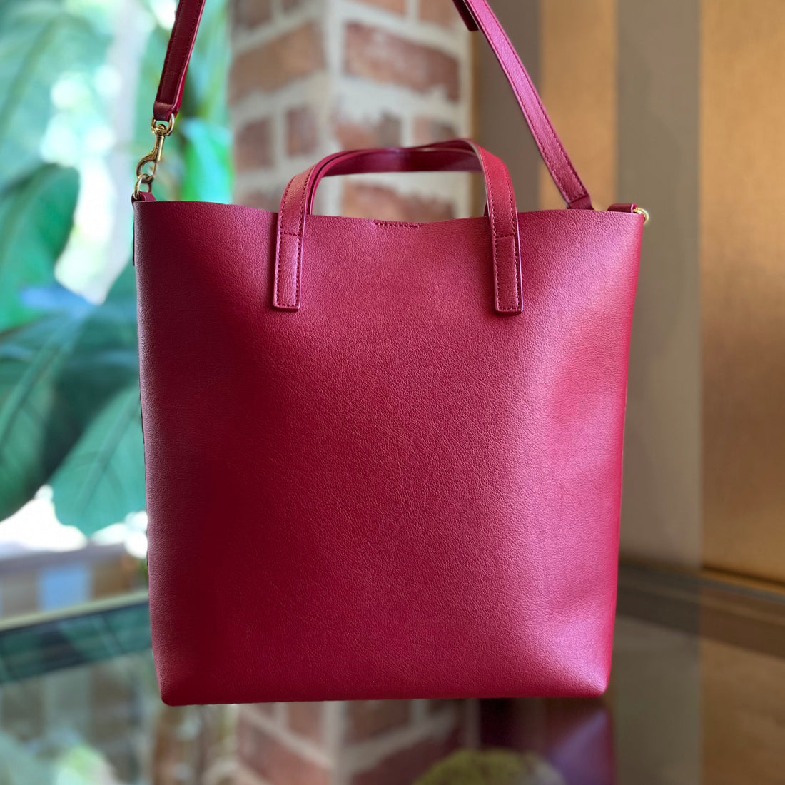 SAINT LAURENT North South Toy Calfskin Tote Bag