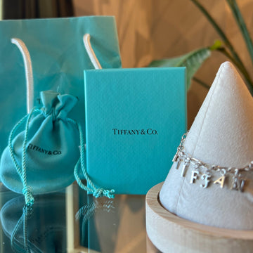 TIFFANY&CO. 925 Sterling Silver Enamel Love Notes Dangle Charm Bracelet