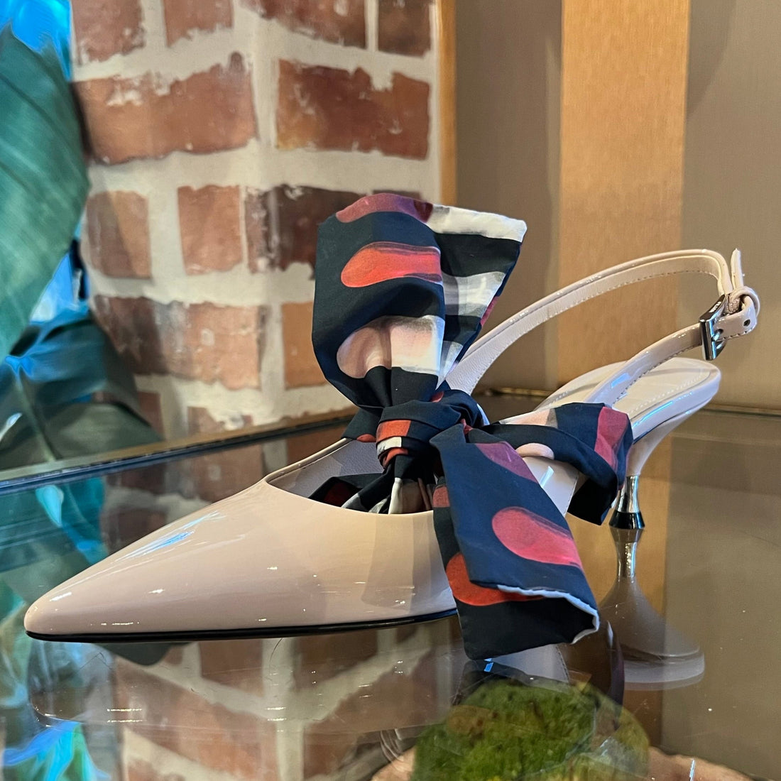 PRADA Nude Patent Pointed Sling Back Pumps SZ 36.5 (6.5 US)