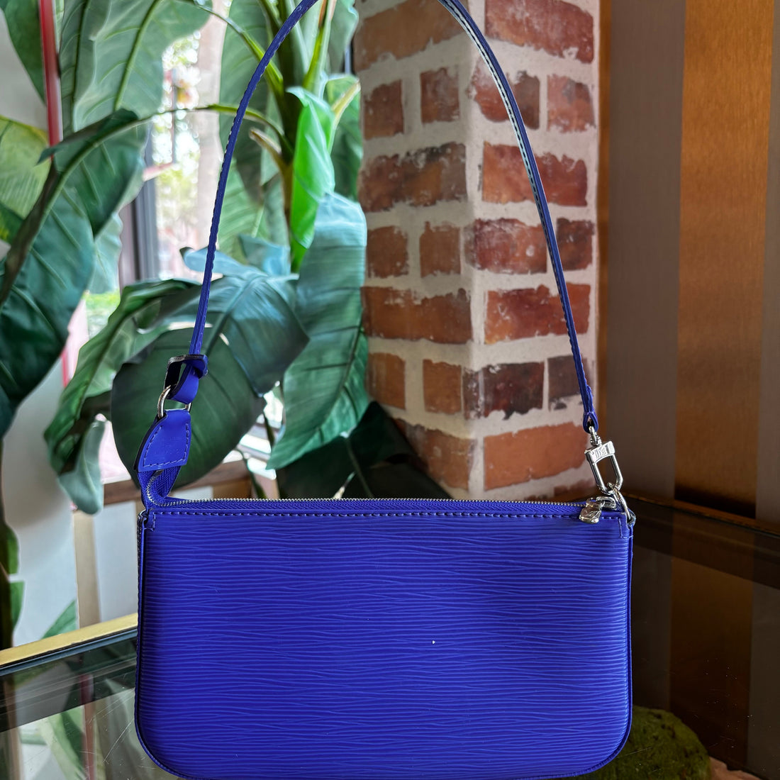 LOUIS VUITTON Purple Epi Leather Accessories Pochette